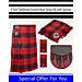 8 Yard Traditional Scottish Rose Tartan Kilt with Accessories - Kilt Package