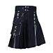 Black & Grey Cotton Fashion Utility Kilt