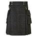 Black Denim Luxury Kilt