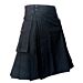 Black Fashion Detachable Pocket Utility Kilt