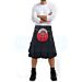 Black Gothic Fashion Modern Utility Kilt With Red Dress Sporran