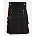 Black Cotton Utility Kilt For Men