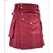 Burgundy Cotton Utility Kilt