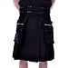 Cargo Pockets Black Fashion Utility Kilt