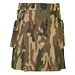 Cargo Pockets Woodland Camouflage Kilt