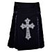 Celtic Sword Embroidery Black Hybrid Kilt