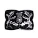 Chrome Black Enamel Thistle Kilt Belt Buckle