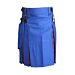 Blue Cotton With Tartan Hybrid Utility Kilt