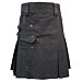 Black Stylish Denim Utility Kilt