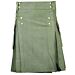 Men Olive Cotton Utility Kilt