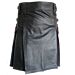 Red And Black Real Leather Kilt