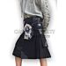Box Pleated Black Utility Kilt With Saltire Dress Sporran