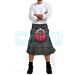 Olive Green Modern Utility Kilt With Red Dress Sporran