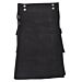 Plain Black Tartan Utility Kilt