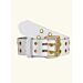 Scottish Double Prong White Leather Kilt Belt