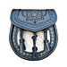 Black Laser Etched Leather Seal Skin Semi Dress Sporran