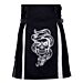 Skull Embroidery Black & White Hybrid Kilt