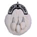 White Rabbit Fur Full Dress Sporran with Black Cantle