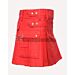 Red Cotton Utility Kilt For Women