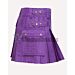 Women Purple Kilt With Cargo Pockets