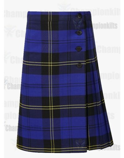 Royal Blue Tartan Wrap Around Kilt Skirt