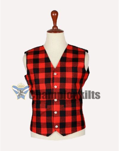Scottish Buffalo Tartan Vest Coat